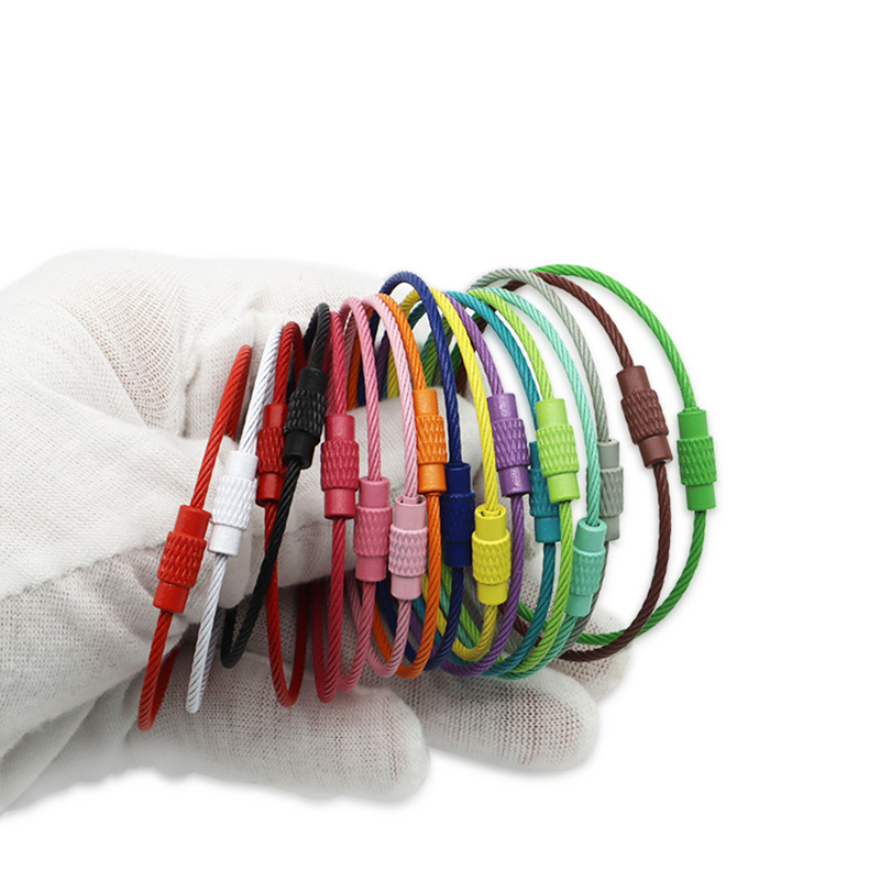 Circle Round Bag - 10pcs Stainless Steel Wire Keychain Ring