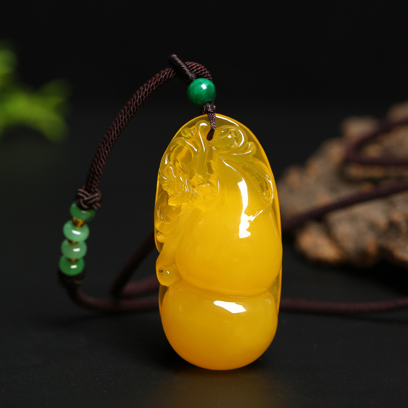 Circle Round Bag - Exhibition Amber Honey Wax Gourd Money