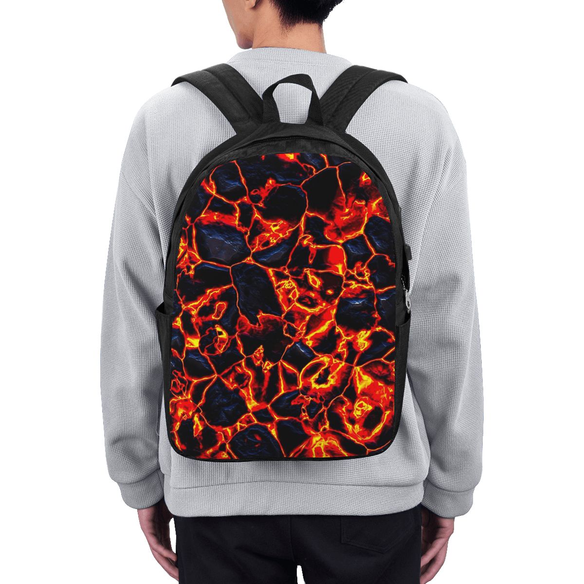 Womens Backpack - Magma Volcano Lava Fire Backpack Travel