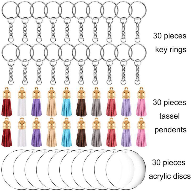 Circle Round Bag - 30Sets DIY Acrylic Clear Disc Personalized