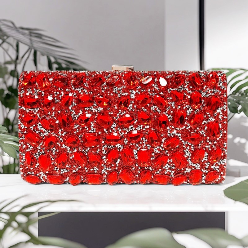 Clutch Bag Evening - Gold Metal Handle Fashion Women's Handbag