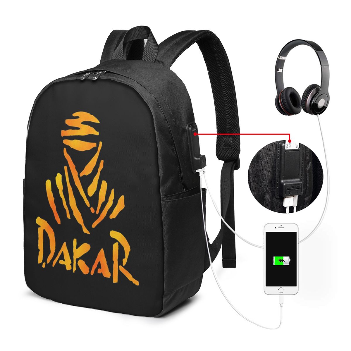 Womens Backpack - Dakar Rally Motorcycle Backpack Travel Notebook