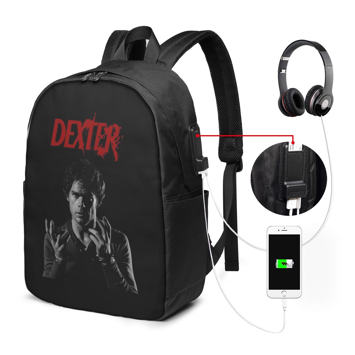 Womens Backpack - Movie Dexter Morgan Backpack Travel Notebook