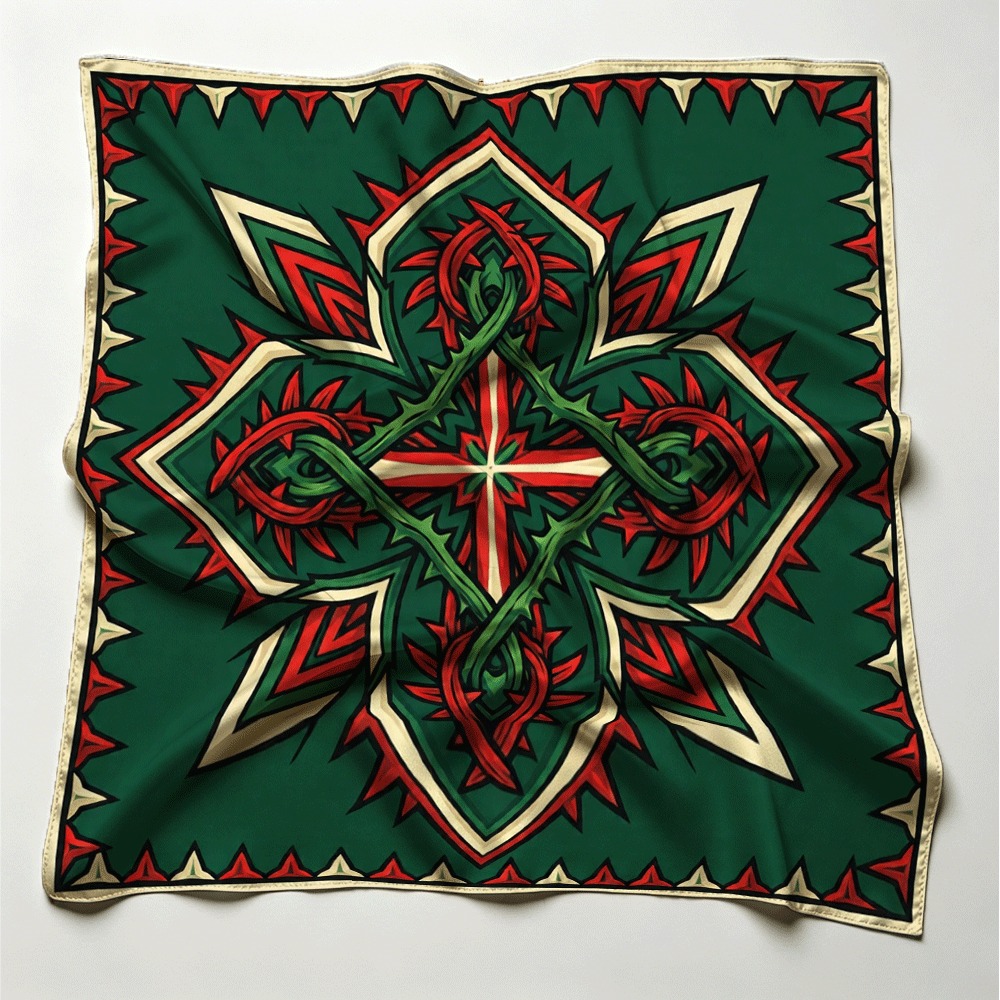 Red and green thorny vine patt - Women Bags Green review and price