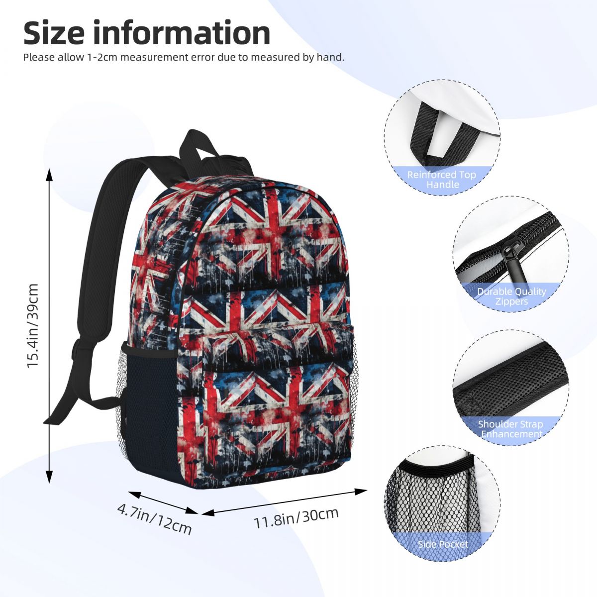 UK Flag Paint Texture Backpack - Women Bags Uk review and price