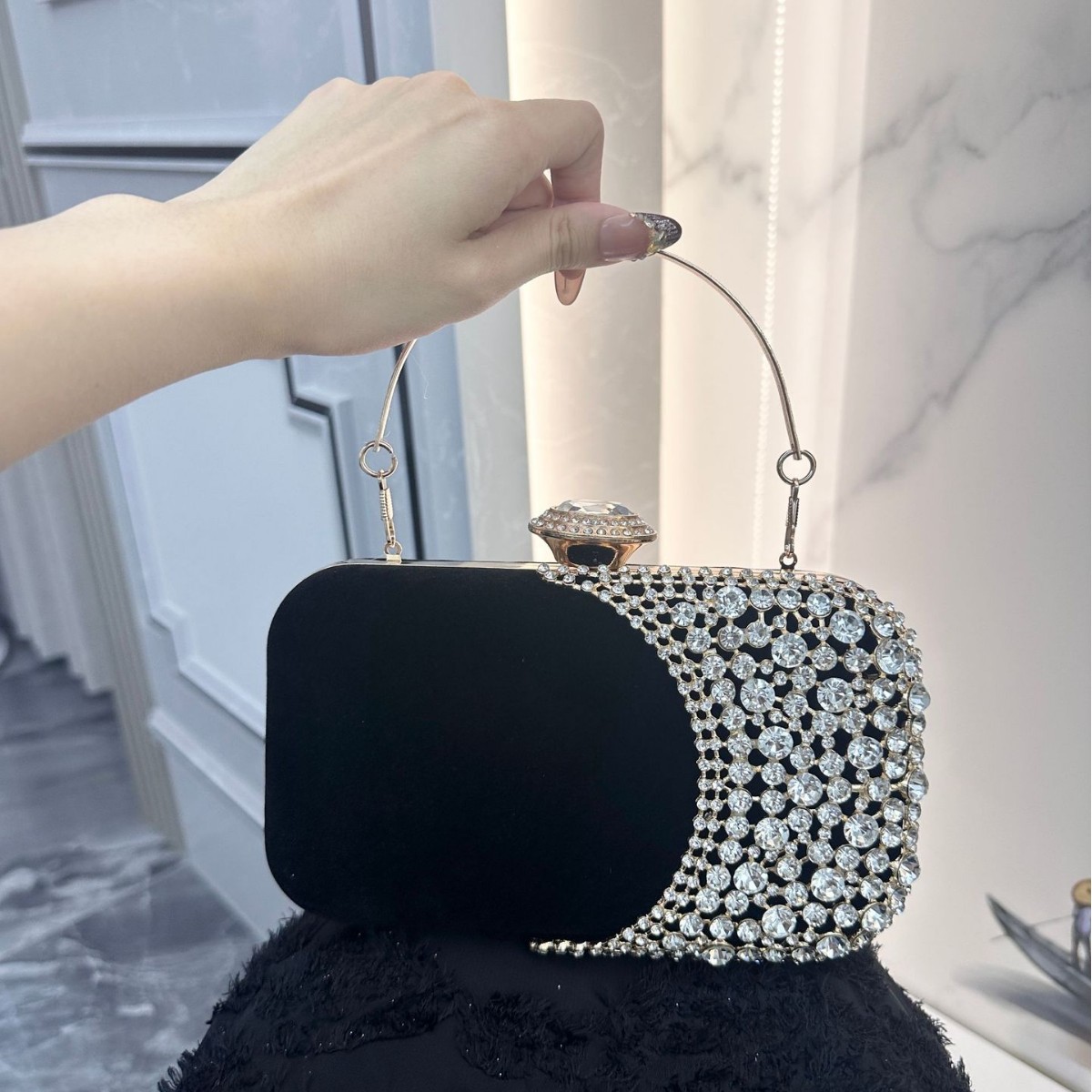 Retro Diamond Embedded Evening - Clutch Bag Evening review and price