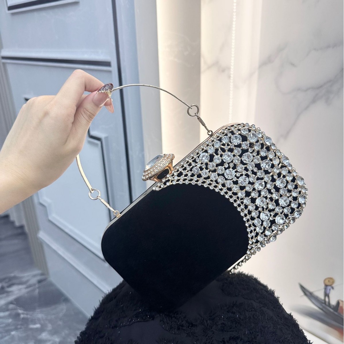 Retro Diamond Embedded Evening - Clutch Bag Evening review and price