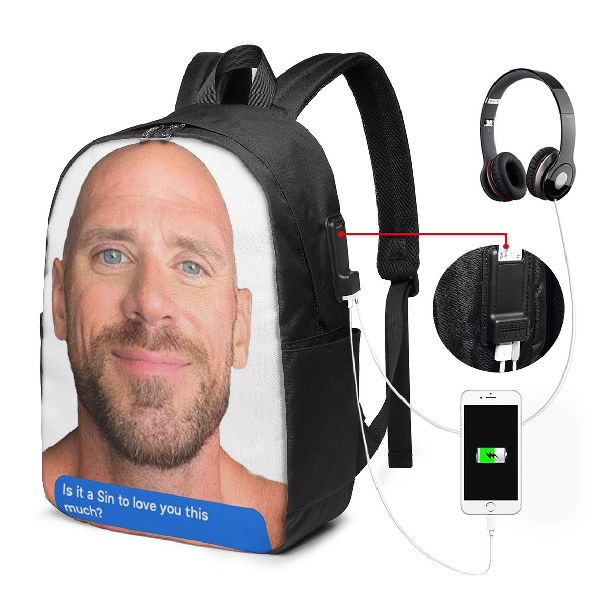 Johnny Sins Flirty Text Bubble - Womens Backpack review and price