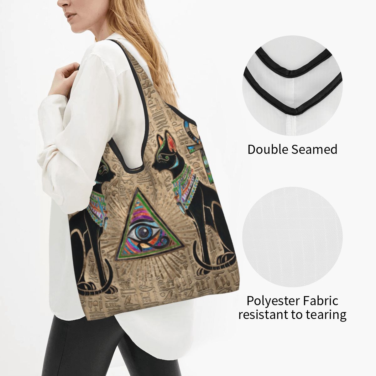 Custom Reusable Egyptian Cats  - Women Bags Egypt review and price