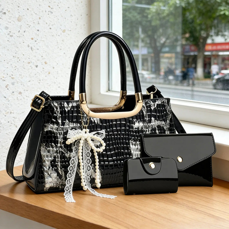Women's Handbag Set, Crocodile - Clutch Bag Evening review and price