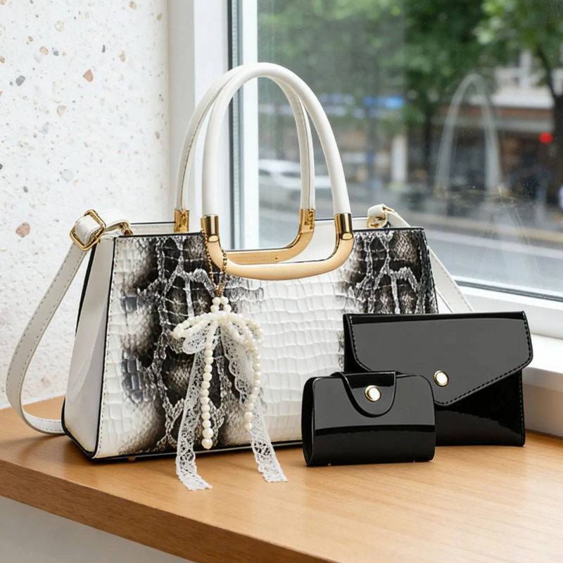 Women's Handbag Set, Crocodile - Clutch Bag Evening review and price
