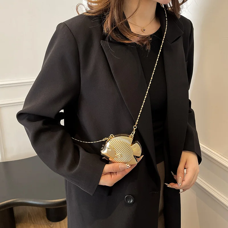 Cute Little Fish Shape Metal M - Clutch Bag Evening review and price