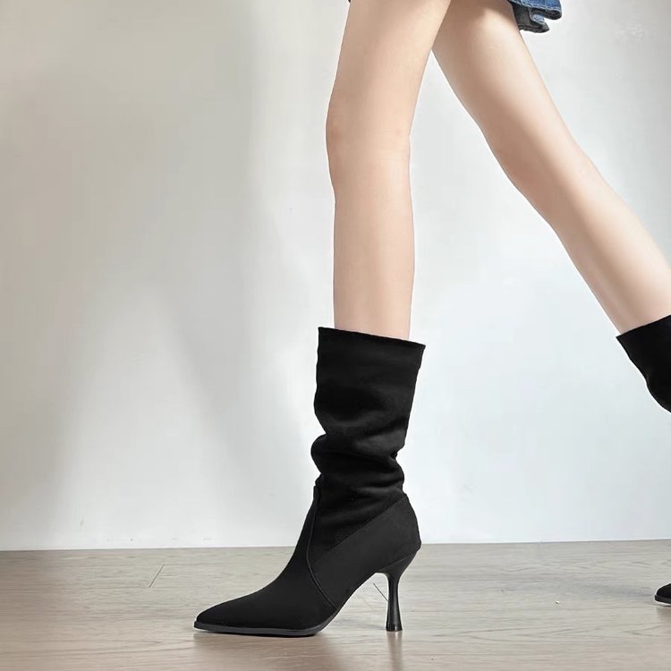 Cow Suede Mid-calf Modern Boot - Women Bags For Sale review and price