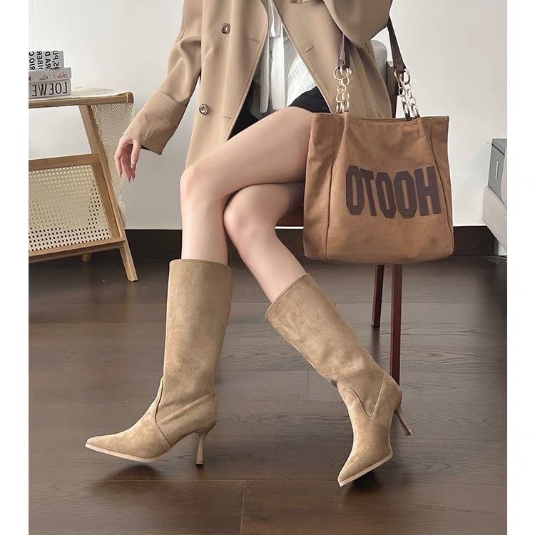 Cow Suede Mid-calf Modern Boot - Women Bags For Sale review and price