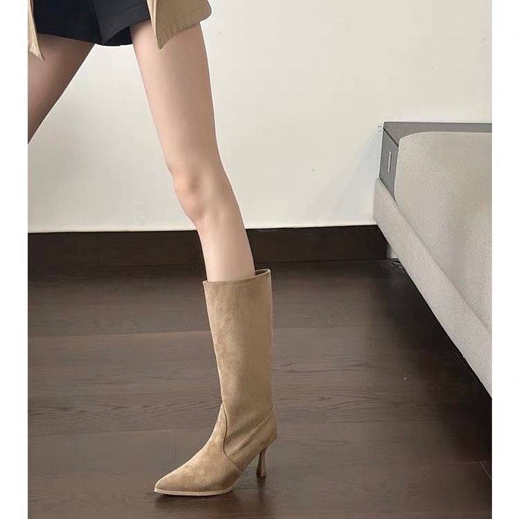Cow Suede Mid-calf Modern Boot - Women Bags For Sale review and price